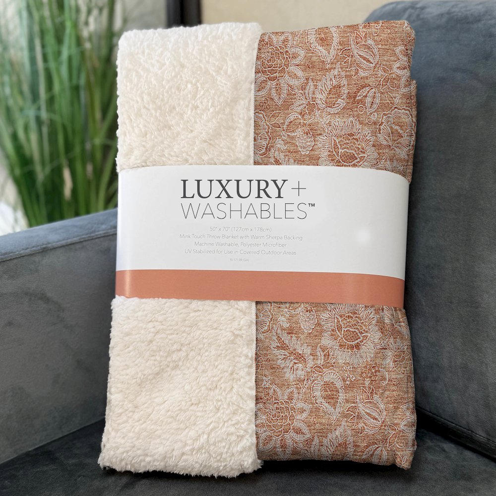 Premium Machine Washable ASB662 Salmon 50" x 70" Sherpa Throw Blanket. Picture 3