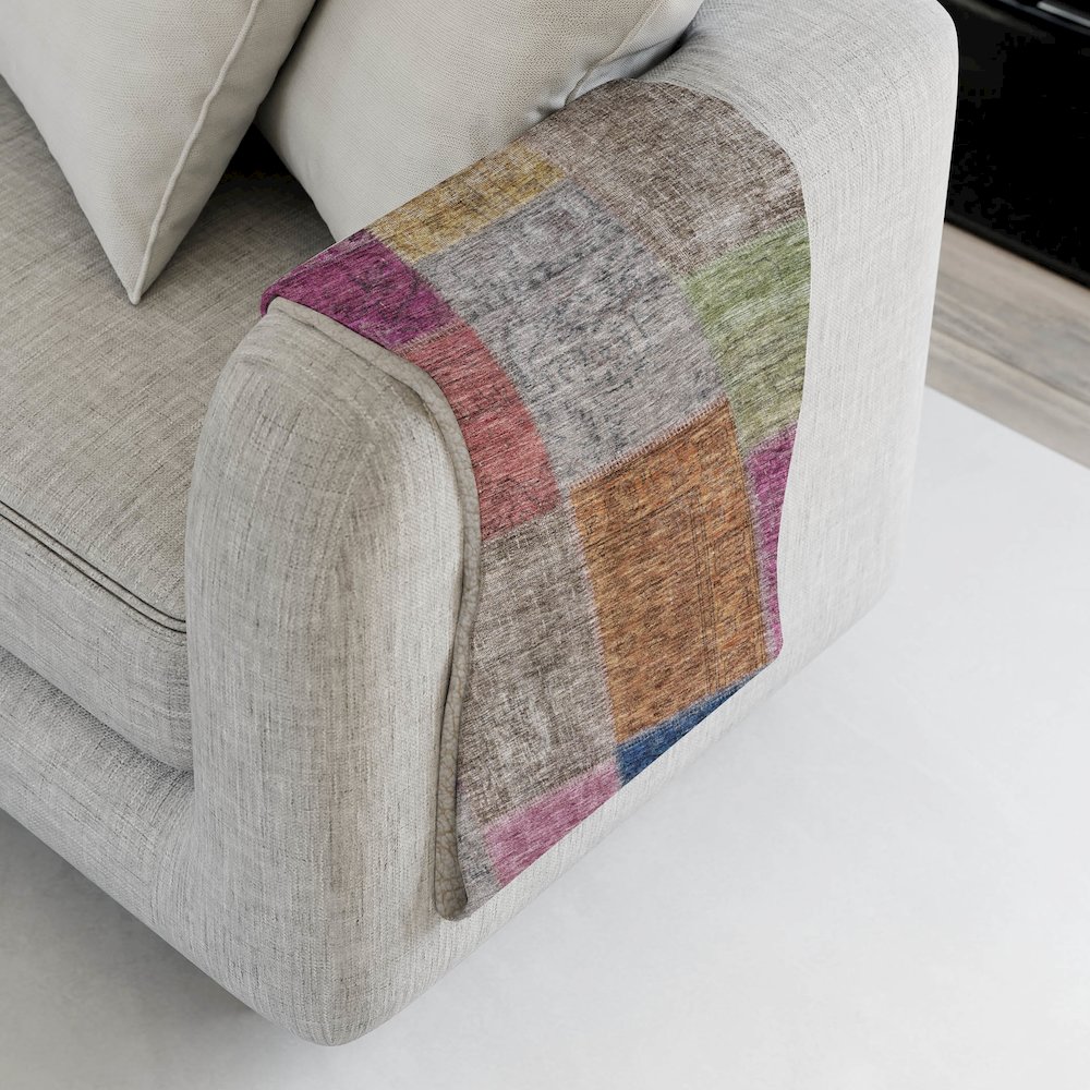 Premium Machine Washable ASB663 Copper 50" x 70" Sherpa Throw Blanket. Picture 4