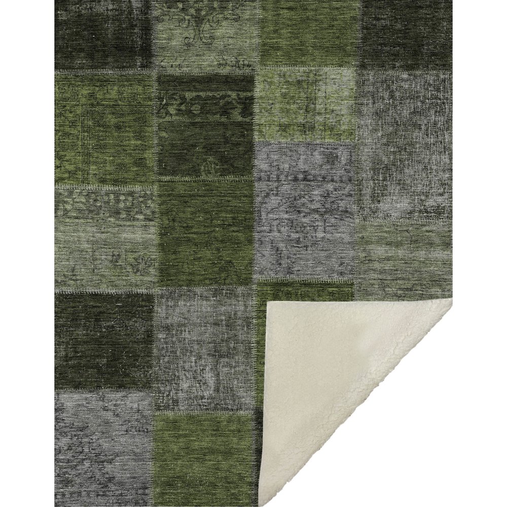 Premium Machine Washable ASB663 Olive 50" x 70" Sherpa Throw Blanket. Picture 1
