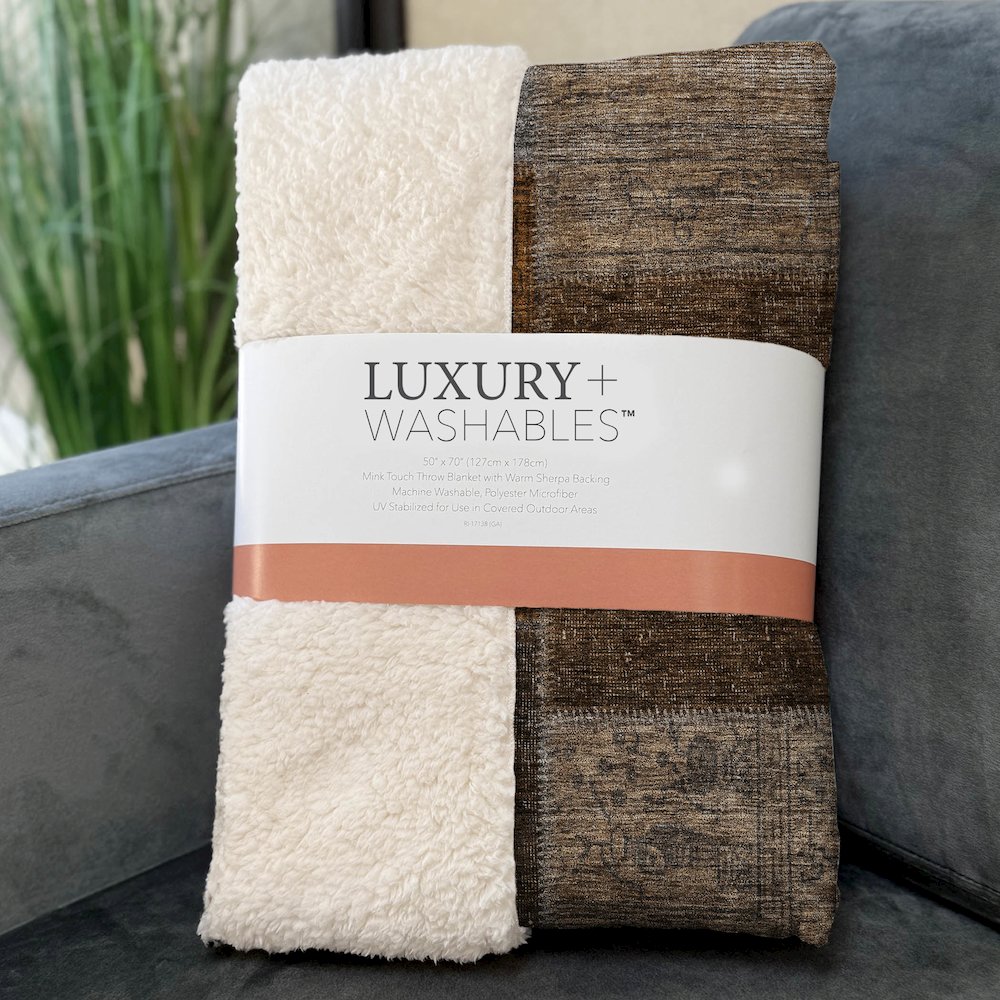 Premium Machine Washable ASB663 Paprika 50" x 70" Sherpa Throw Blanket. Picture 3