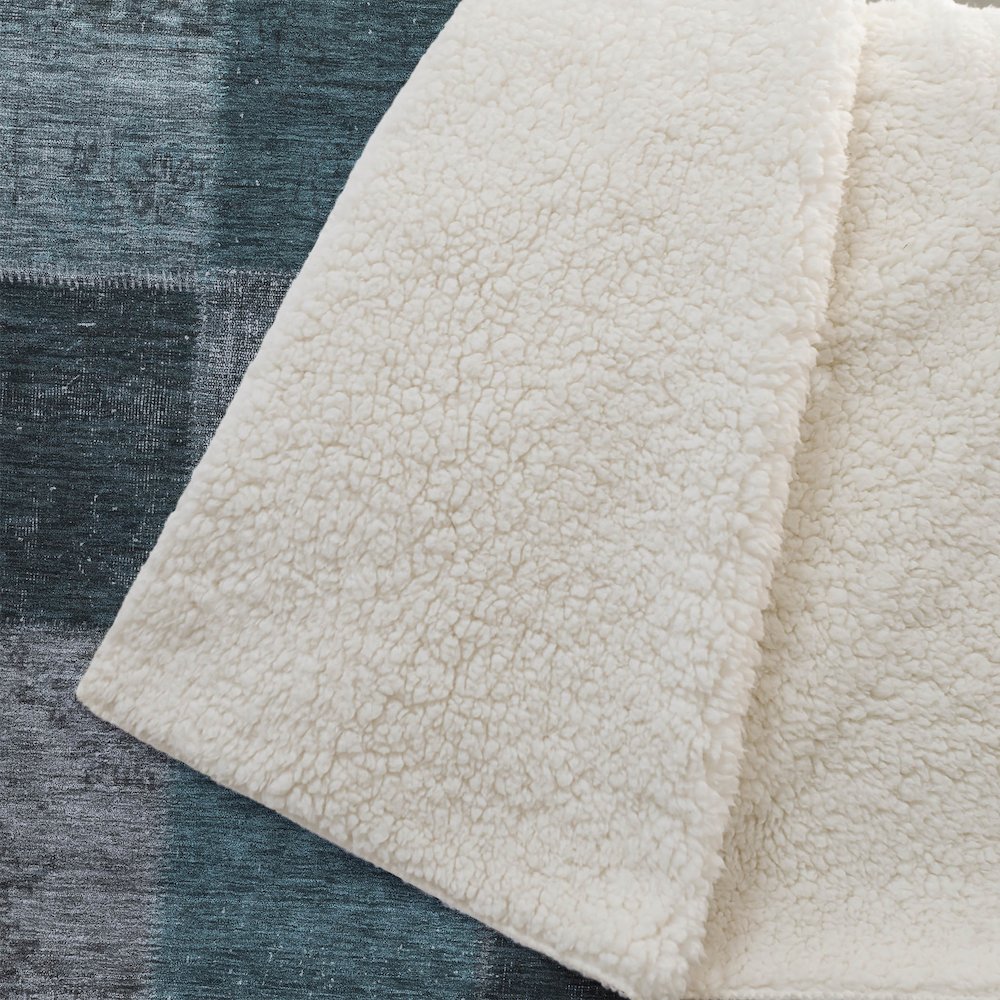 Premium Machine Washable ASB663 Teal 50" x 70" Sherpa Throw Blanket. Picture 2