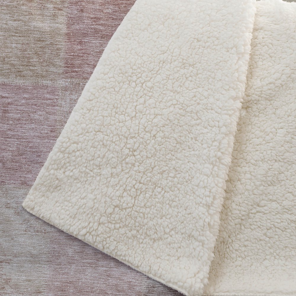 Premium Machine Washable ASB664 Blush 50" x 70" Sherpa Throw Blanket. Picture 2