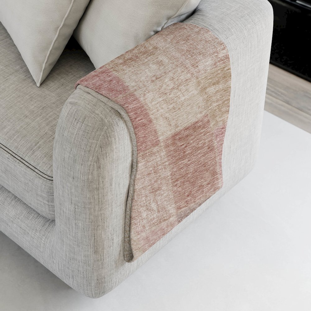 Premium Machine Washable ASB664 Blush 50" x 70" Sherpa Throw Blanket. Picture 4