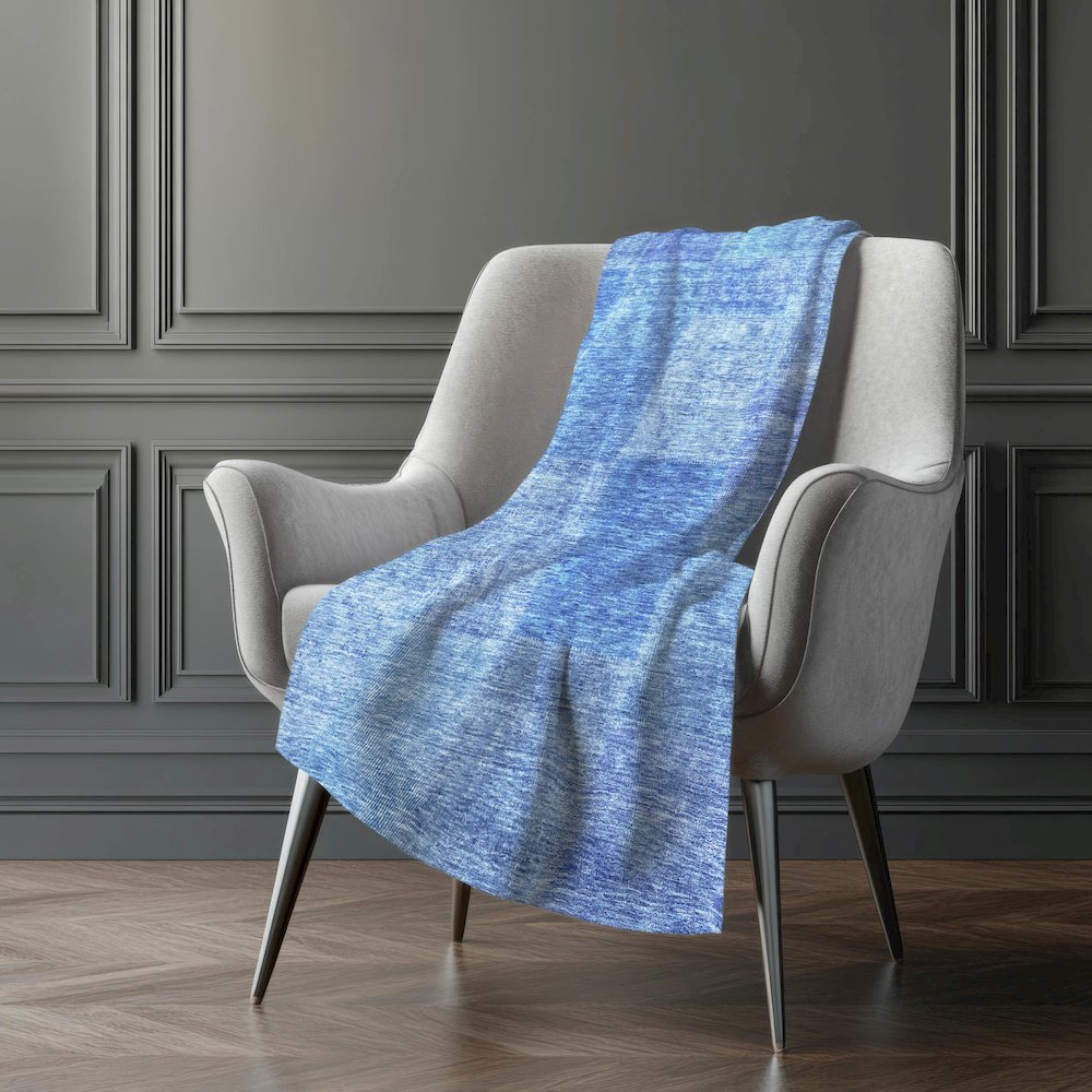 Premium Machine Washable ASB664 Denim 50" x 70" Sherpa Throw Blanket. Picture 5