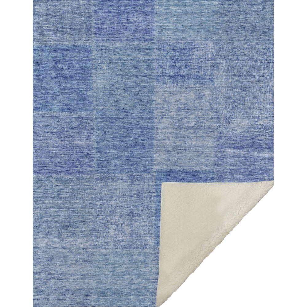 Premium Machine Washable ASB664 Denim 50" x 70" Sherpa Throw Blanket. Picture 1