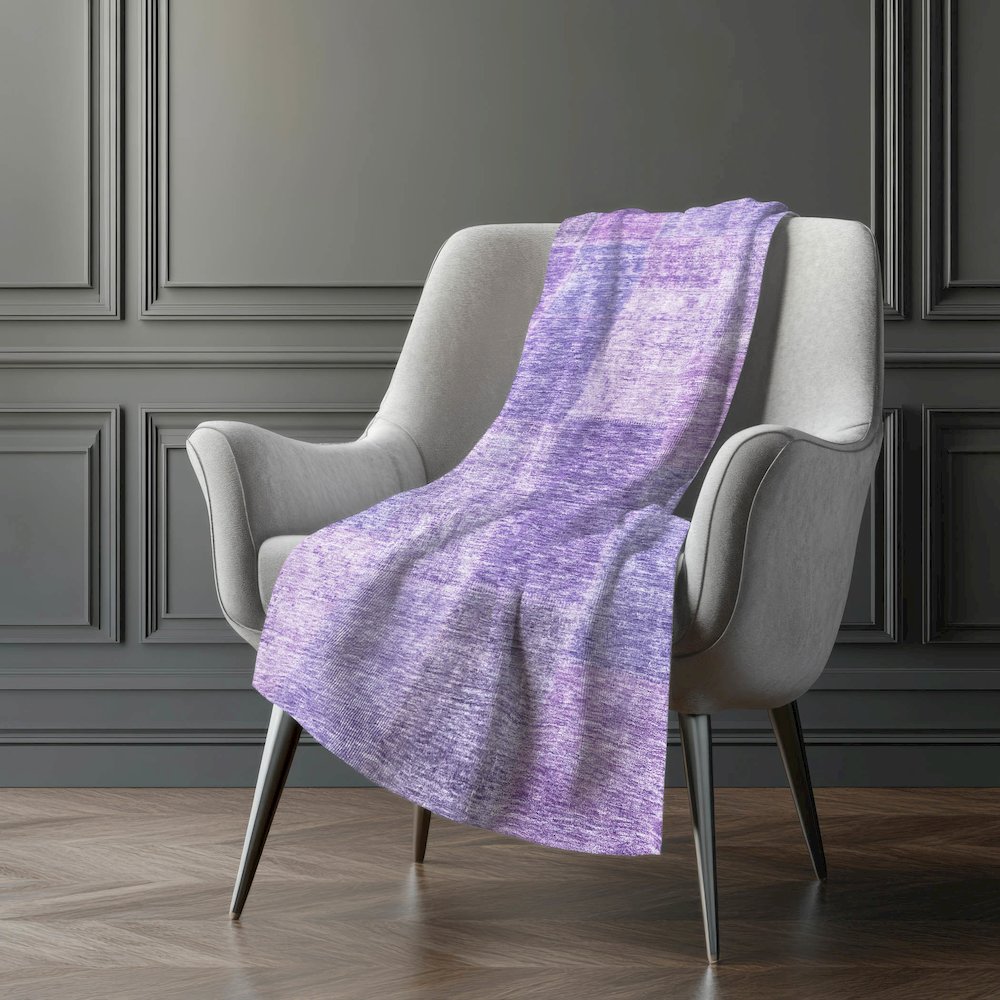 Premium Machine Washable ASB664 Lavender 50" x 70" Sherpa Throw Blanket. Picture 5