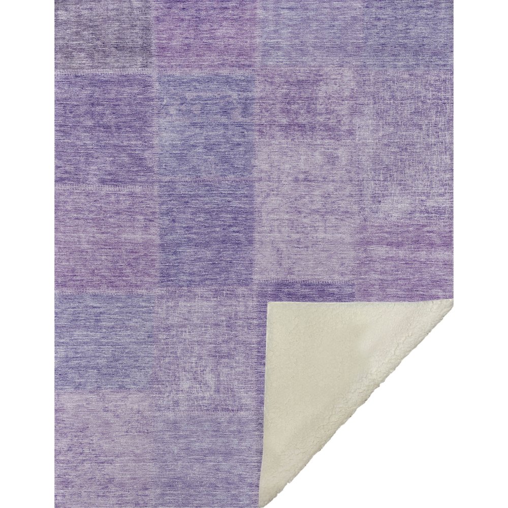 Premium Machine Washable ASB664 Lavender 50" x 70" Sherpa Throw Blanket. Picture 1