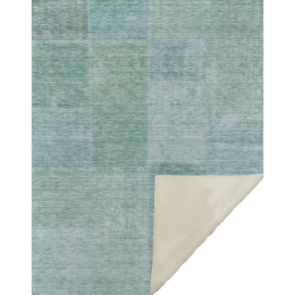 Premium Machine Washable ASB664 Teal 50" x 70" Sherpa Throw Blanket. Picture 1
