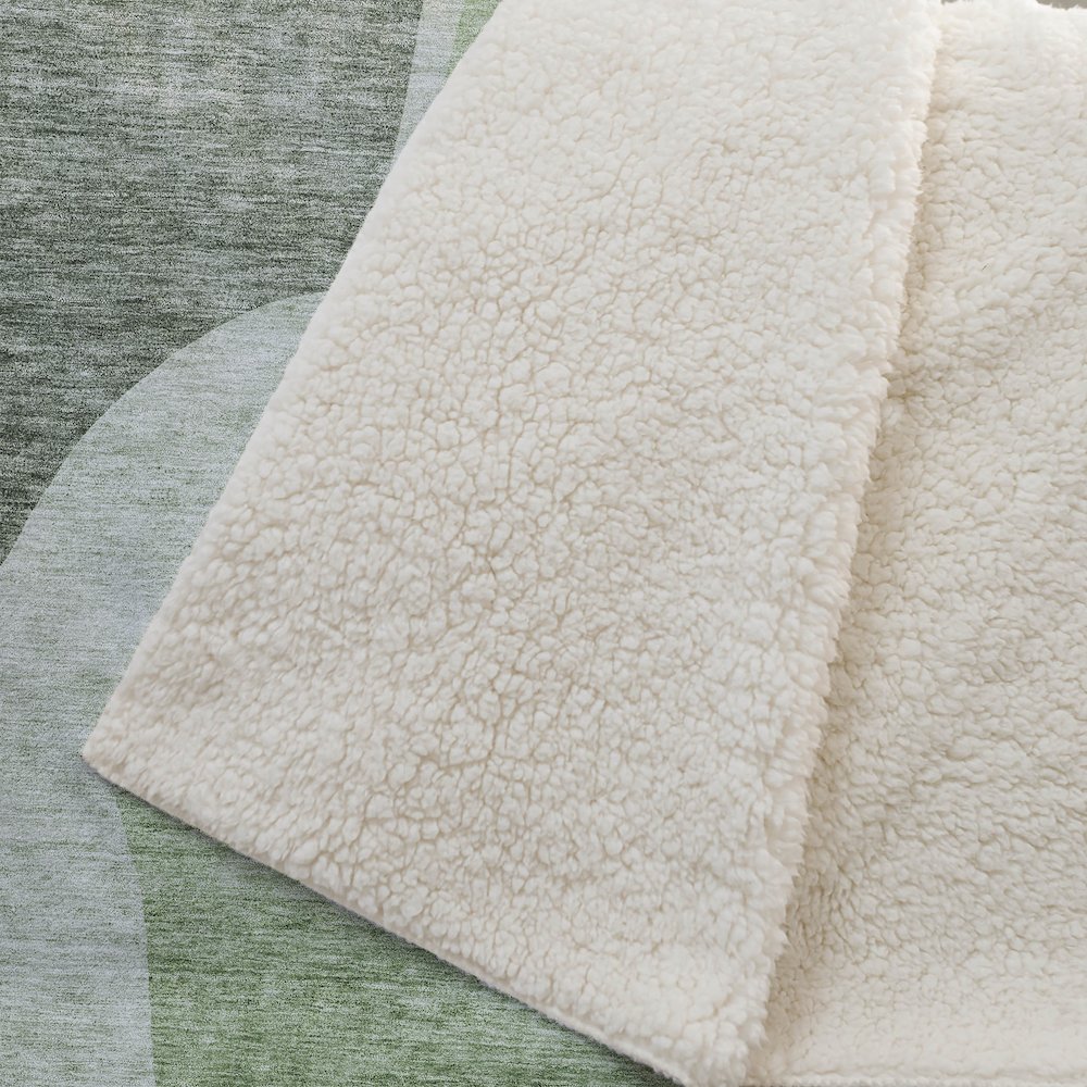 Premium Machine Washable ASB665 Aloe 50" x 70" Sherpa Throw Blanket. Picture 2