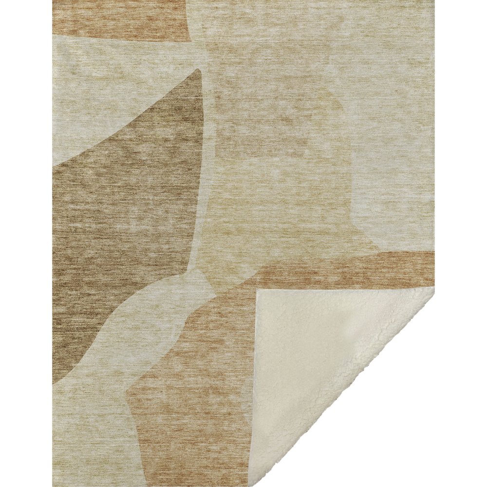 Premium Machine Washable ASB665 Beige 50" x 70" Sherpa Throw Blanket. Picture 1