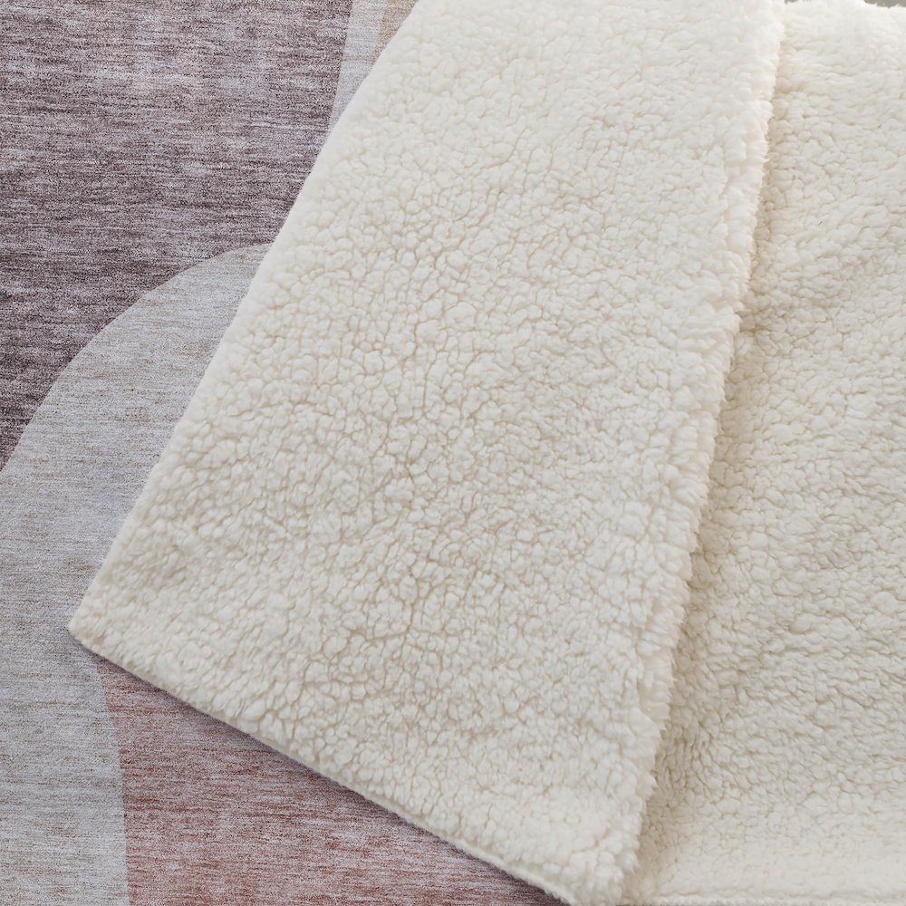 Premium Machine Washable ASB665 Blush 50" x 70" Sherpa Throw Blanket. Picture 2