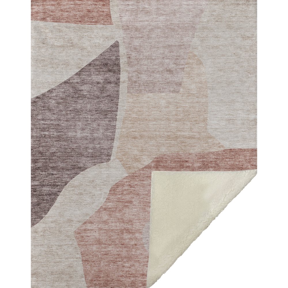 Premium Machine Washable ASB665 Blush 50" x 70" Sherpa Throw Blanket. Picture 1