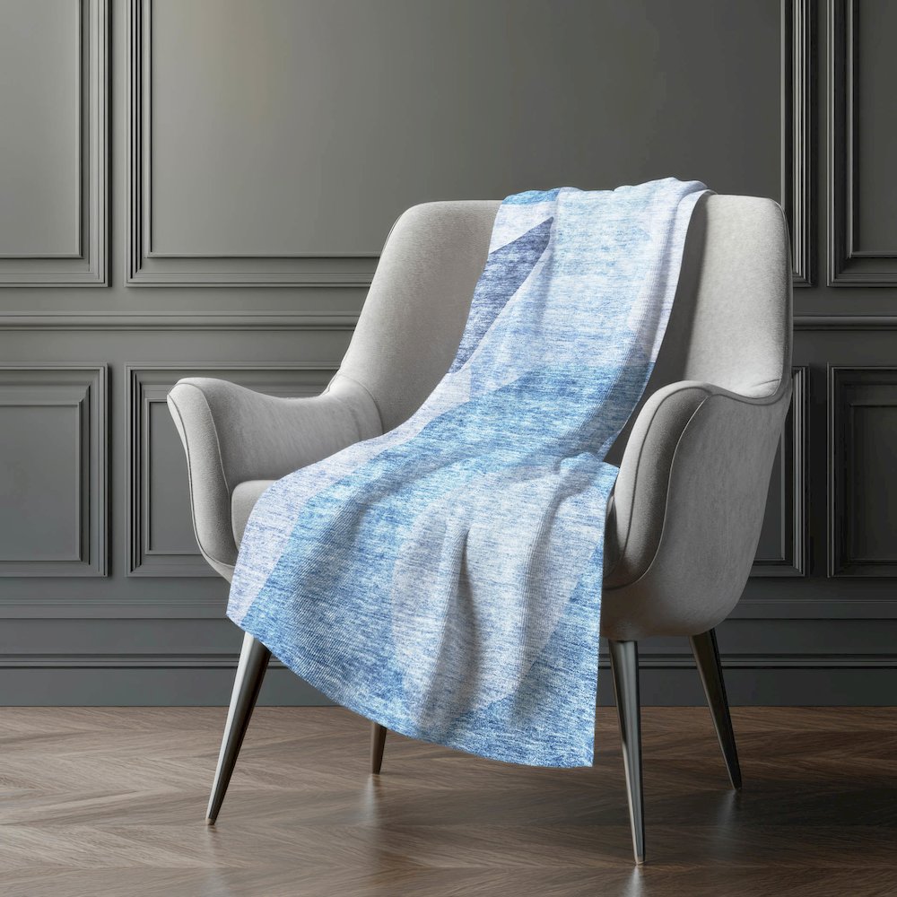 Premium Machine Washable ASB665 Denim 50" x 70" Sherpa Throw Blanket. Picture 5