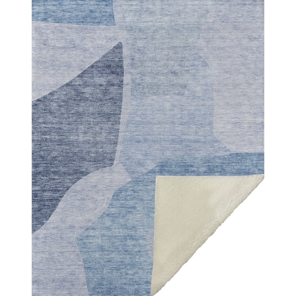 Premium Machine Washable ASB665 Denim 50" x 70" Sherpa Throw Blanket. Picture 1