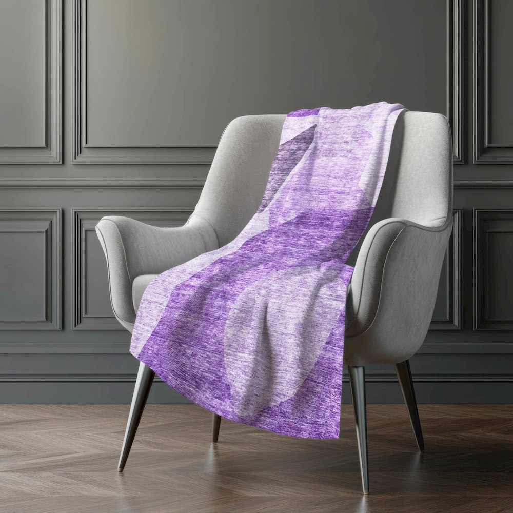 Premium Machine Washable ASB665 Eggplant 50" x 70" Sherpa Throw Blanket. Picture 5