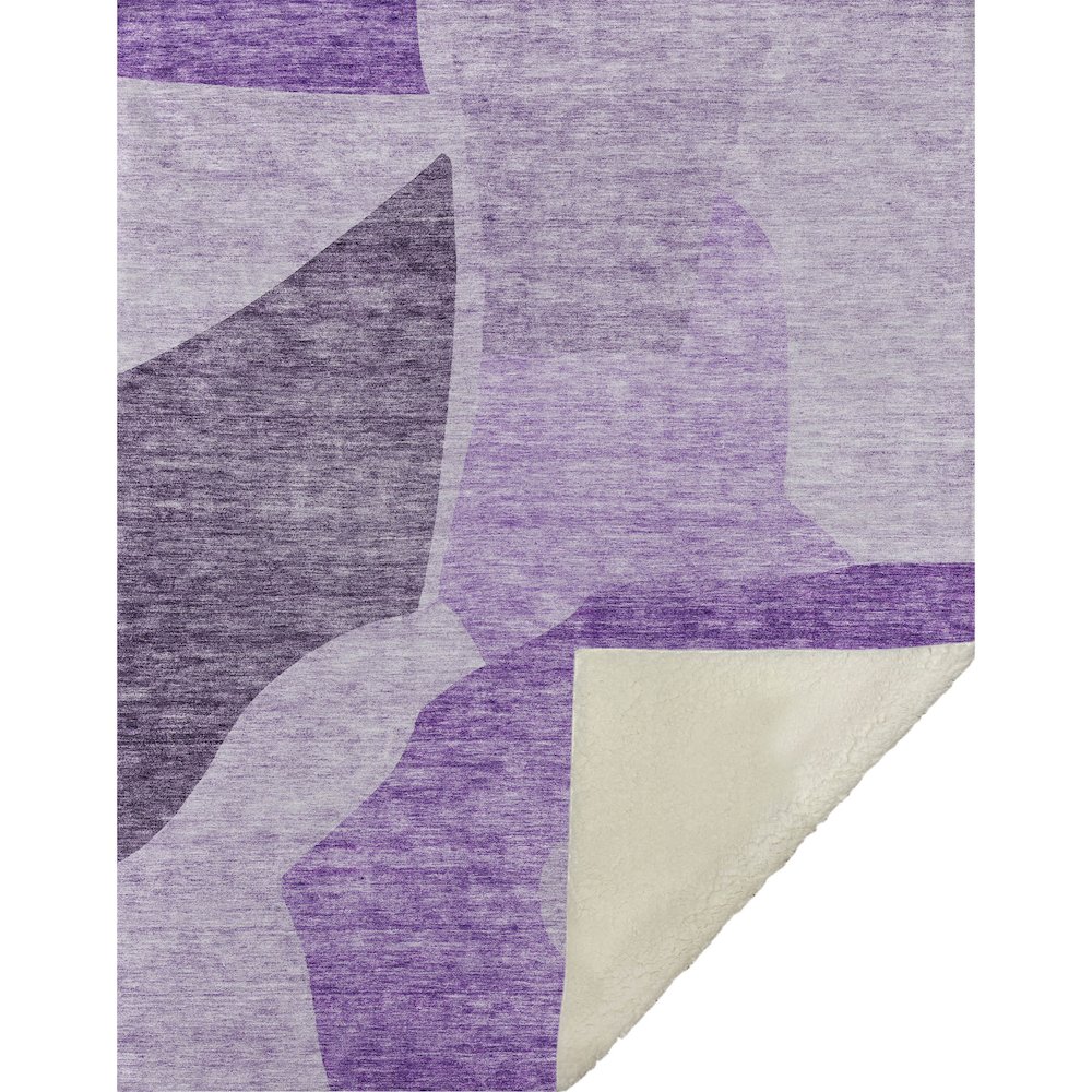Premium Machine Washable ASB665 Eggplant 50" x 70" Sherpa Throw Blanket. Picture 1