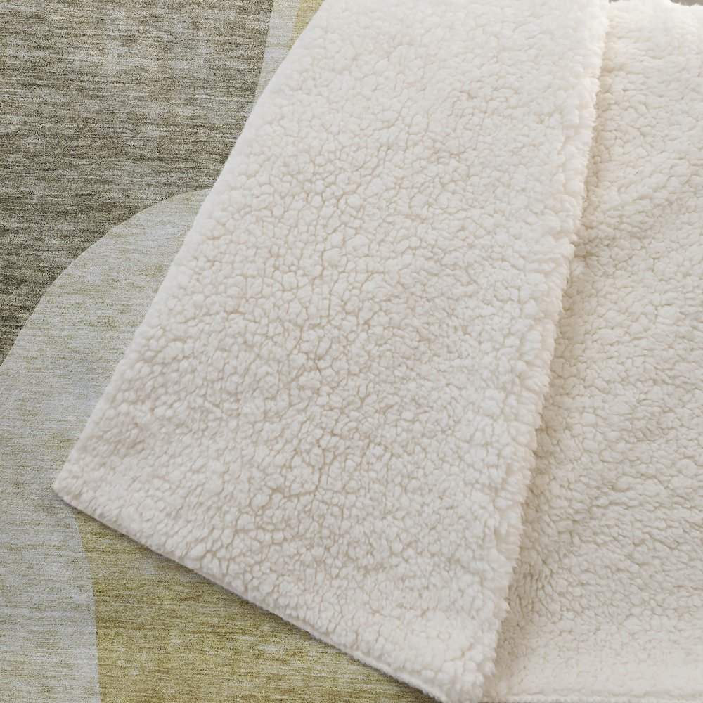 Premium Machine Washable ASB665 Gold 50" x 70" Sherpa Throw Blanket. Picture 2