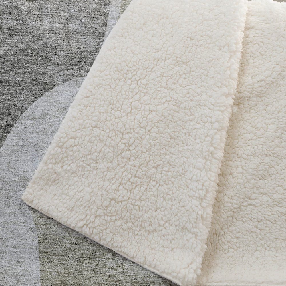 Premium Machine Washable ASB665 Taupe 50" x 70" Sherpa Throw Blanket. Picture 2