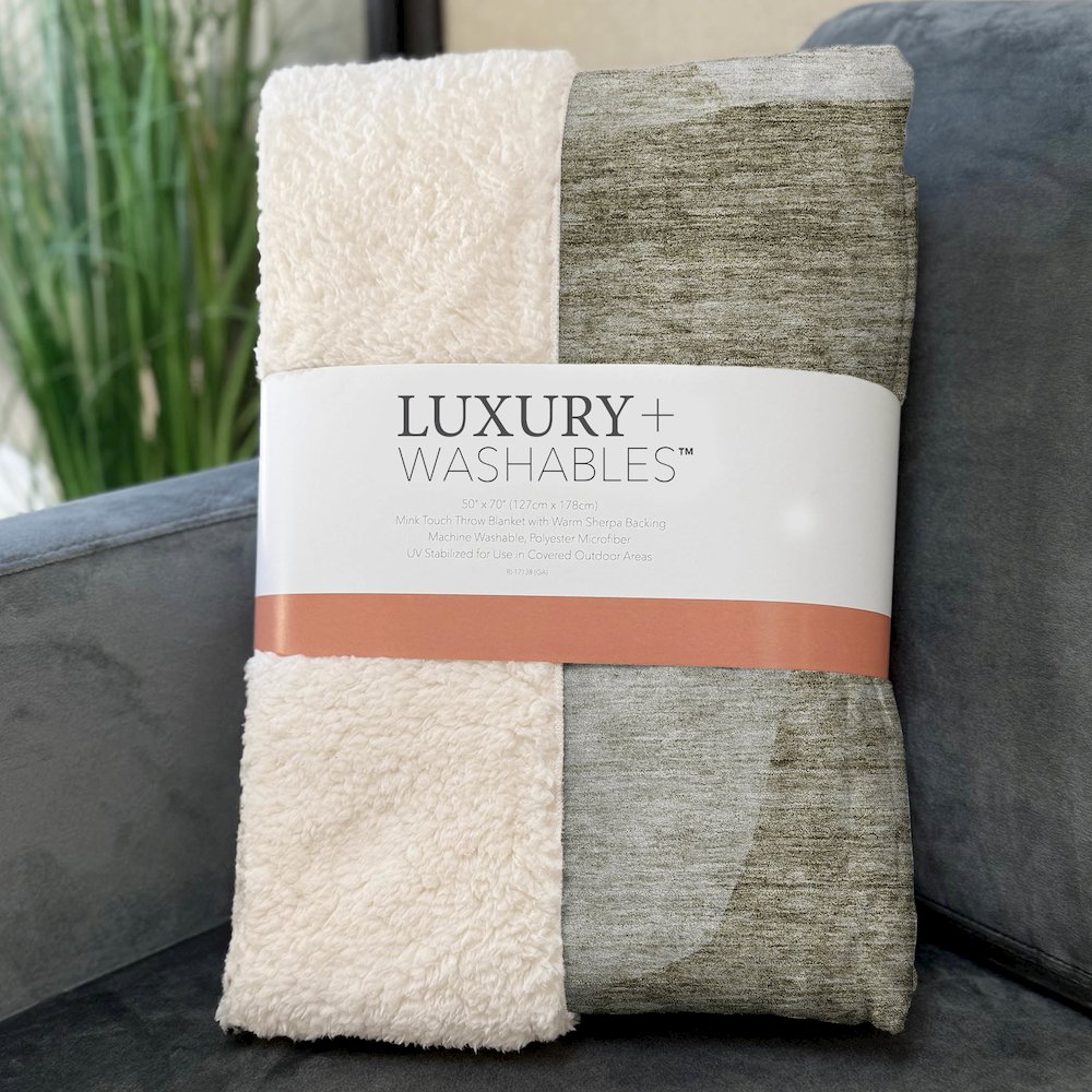 Premium Machine Washable ASB665 Taupe 50" x 70" Sherpa Throw Blanket. Picture 3