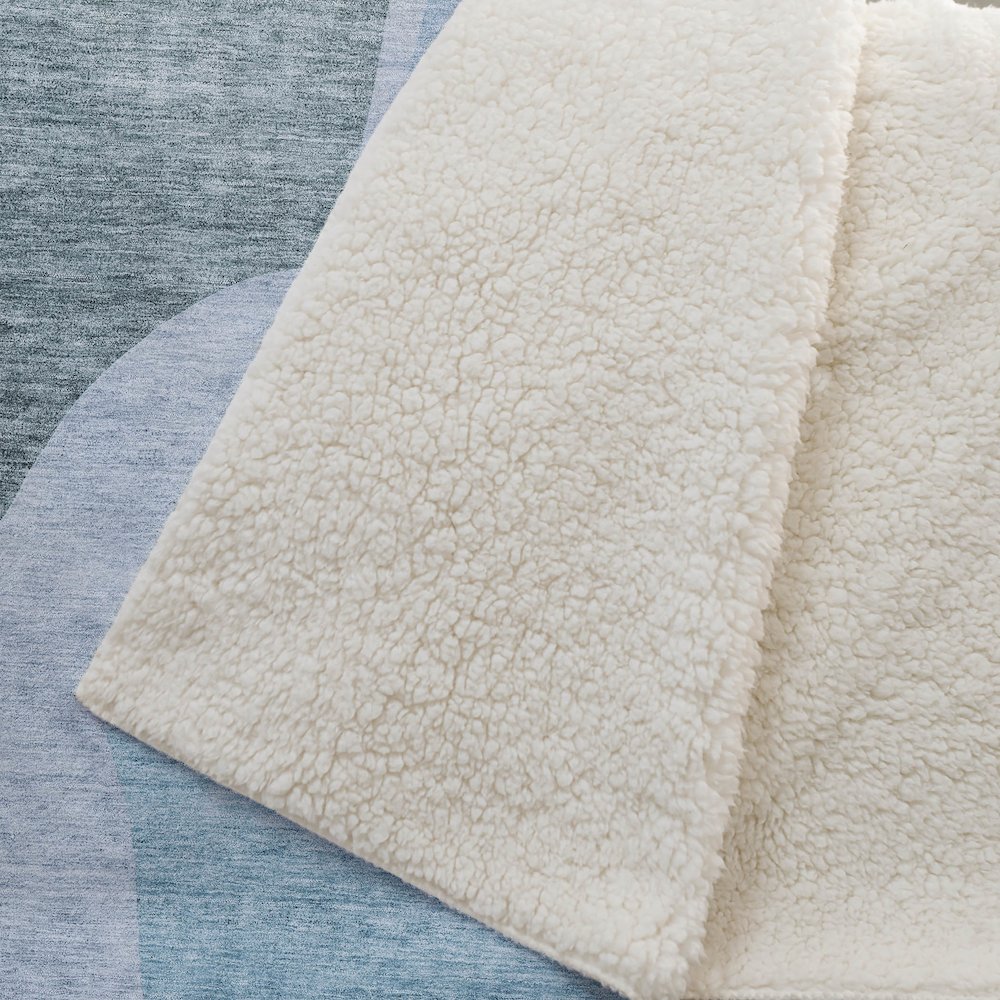 Premium Machine Washable ASB665 Teal 50" x 70" Sherpa Throw Blanket. Picture 2