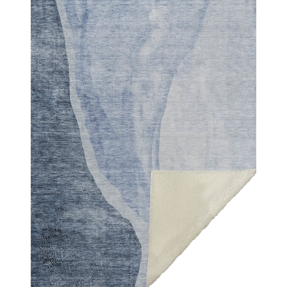 Premium Machine Washable ASB667 Blue 50" x 70" Sherpa Throw Blanket. Picture 1