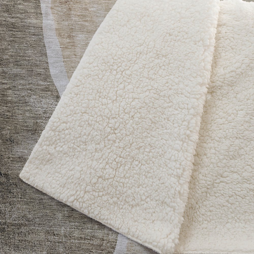 Premium Machine Washable ASB667 Brown 50" x 70" Sherpa Throw Blanket. Picture 2