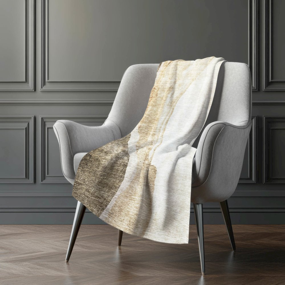Premium Machine Washable ASB667 Brown 50" x 70" Sherpa Throw Blanket. Picture 5