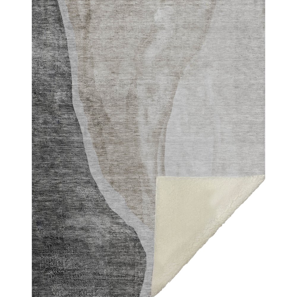 Premium Machine Washable ASB667 Charcoal 50" x 70" Sherpa Throw Blanket. Picture 1