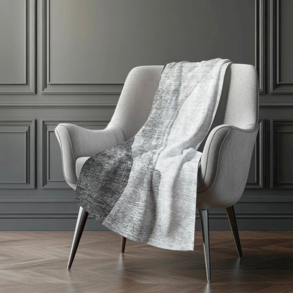 Premium Machine Washable ASB667 Gray 50" x 70" Sherpa Throw Blanket. Picture 5