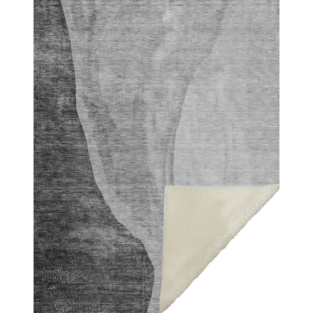 Premium Machine Washable ASB667 Gray 50" x 70" Sherpa Throw Blanket. Picture 1