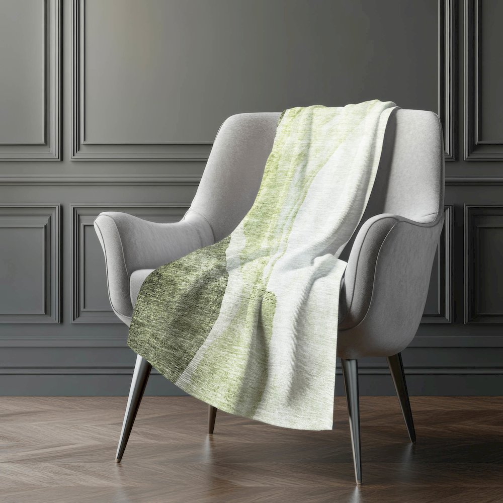 Premium Machine Washable ASB667 Olive 50" x 70" Sherpa Throw Blanket. Picture 5