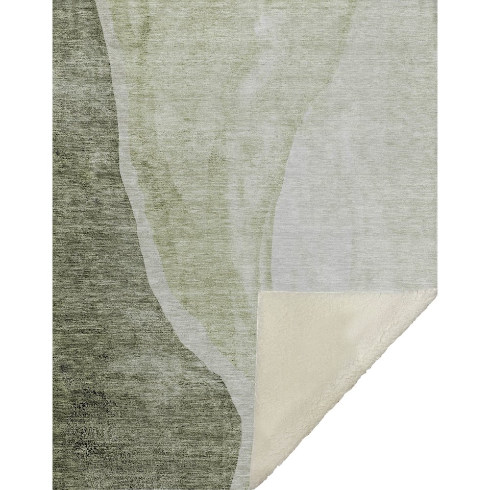 Premium Machine Washable ASB667 Olive 50" x 70" Sherpa Throw Blanket. Picture 1