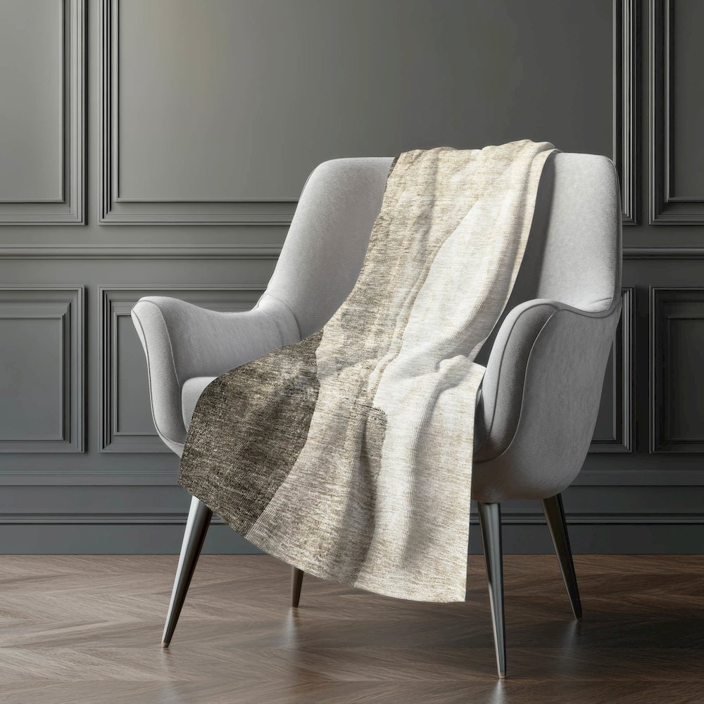 Premium Machine Washable ASB667 Taupe 50" x 70" Sherpa Throw Blanket. Picture 5