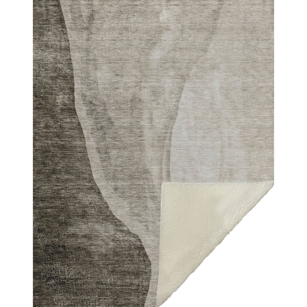 Premium Machine Washable ASB667 Taupe 50" x 70" Sherpa Throw Blanket. Picture 1