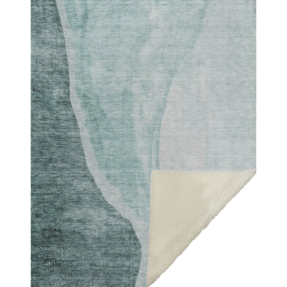 Premium Machine Washable ASB667 Teal 50" x 70" Sherpa Throw Blanket. Picture 1
