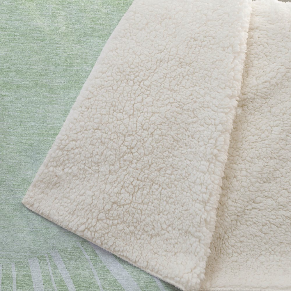 Premium Machine Washable ASB668 Aloe 50" x 70" Sherpa Throw Blanket. Picture 2