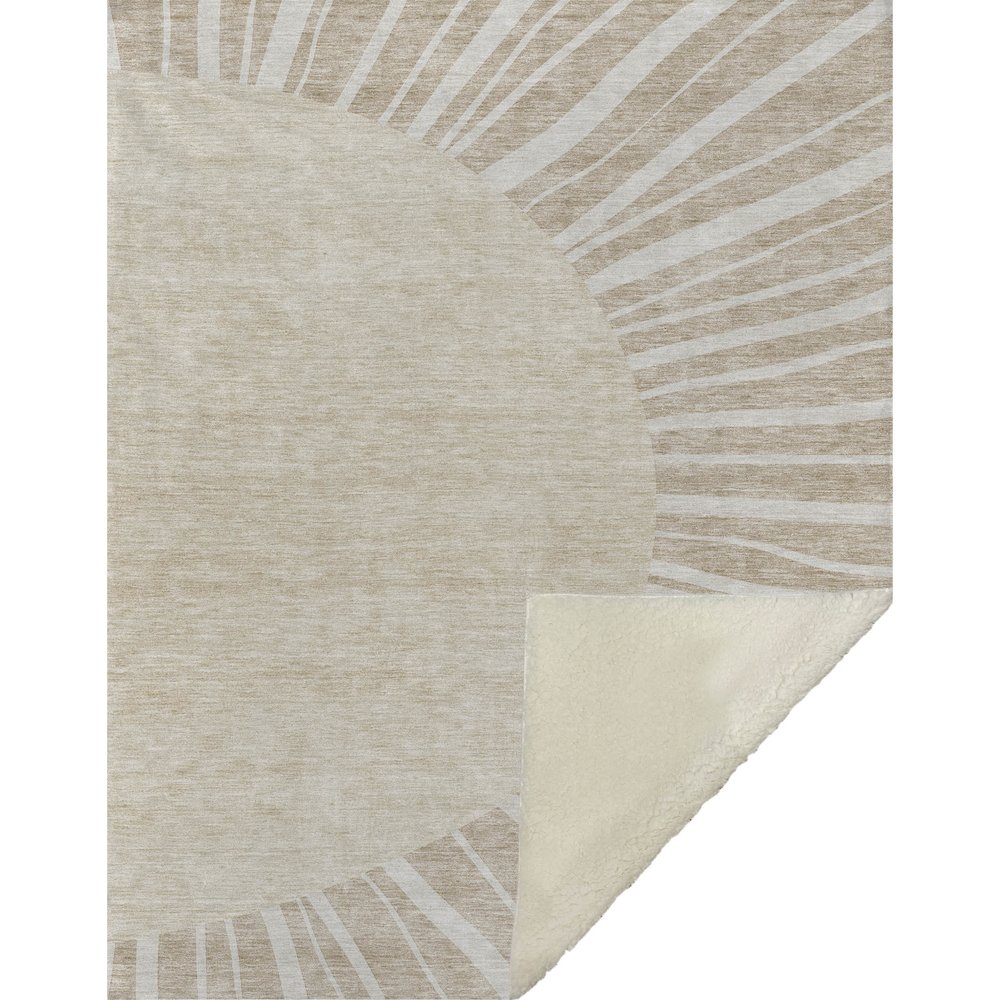 Premium Machine Washable ASB668 Beige 50" x 70" Sherpa Throw Blanket. Picture 1