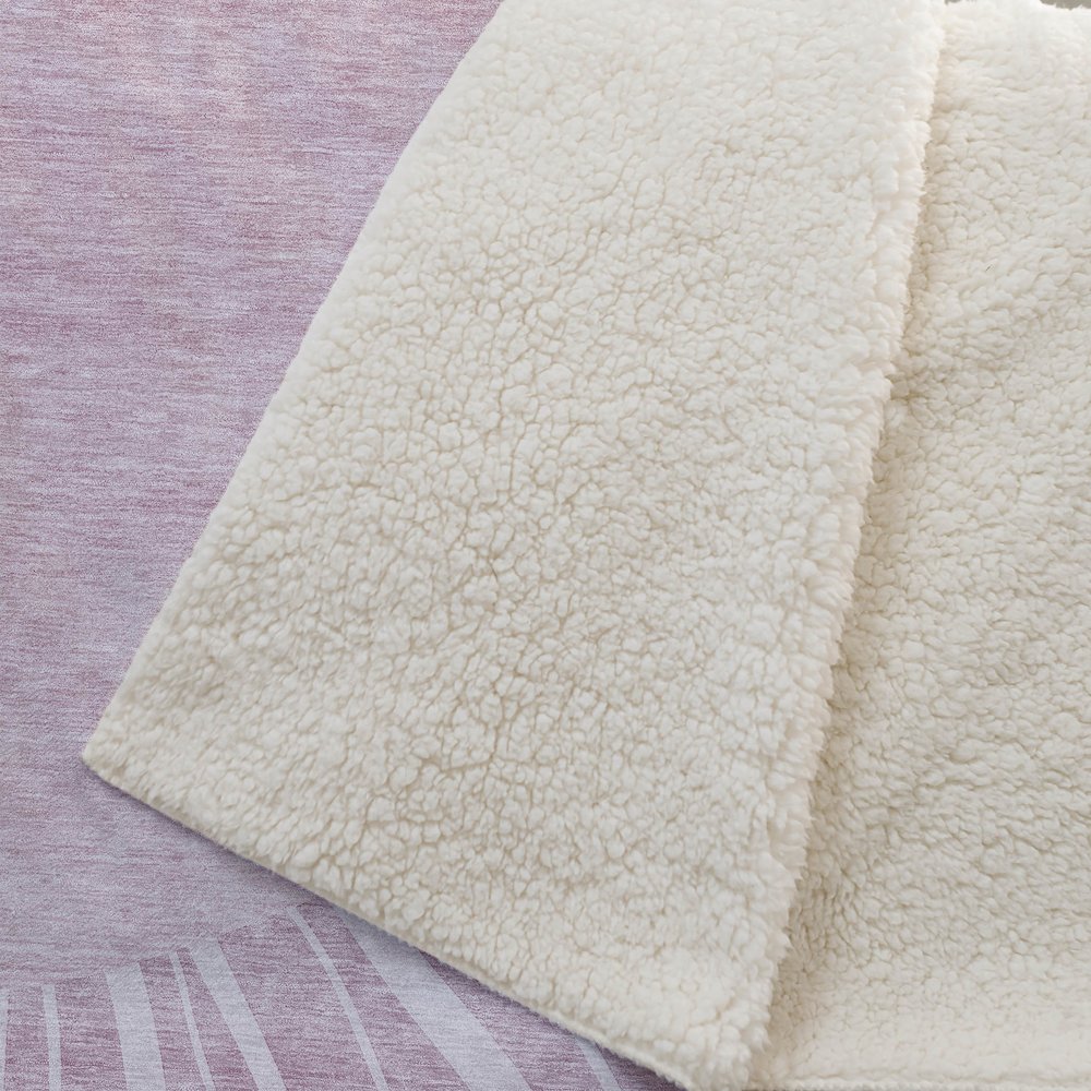 Premium Machine Washable ASB668 Blush 50" x 70" Sherpa Throw Blanket. Picture 2