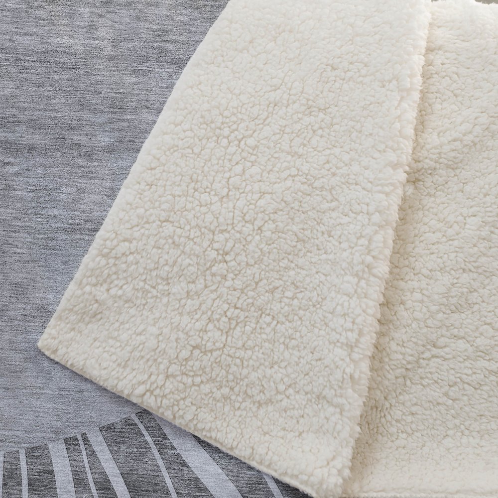 Premium Machine Washable ASB668 Charcoal 50" x 70" Sherpa Throw Blanket. Picture 2