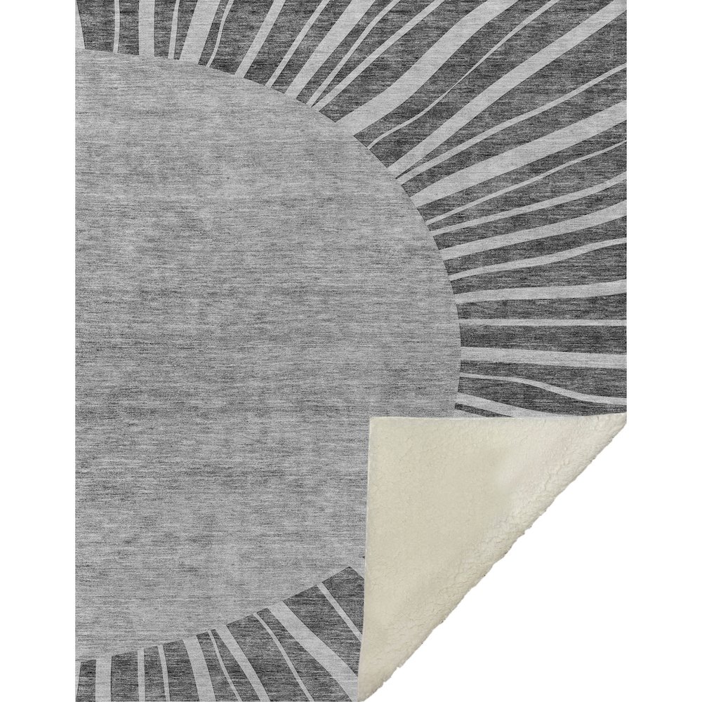 Premium Machine Washable ASB668 Charcoal 50" x 70" Sherpa Throw Blanket. Picture 1