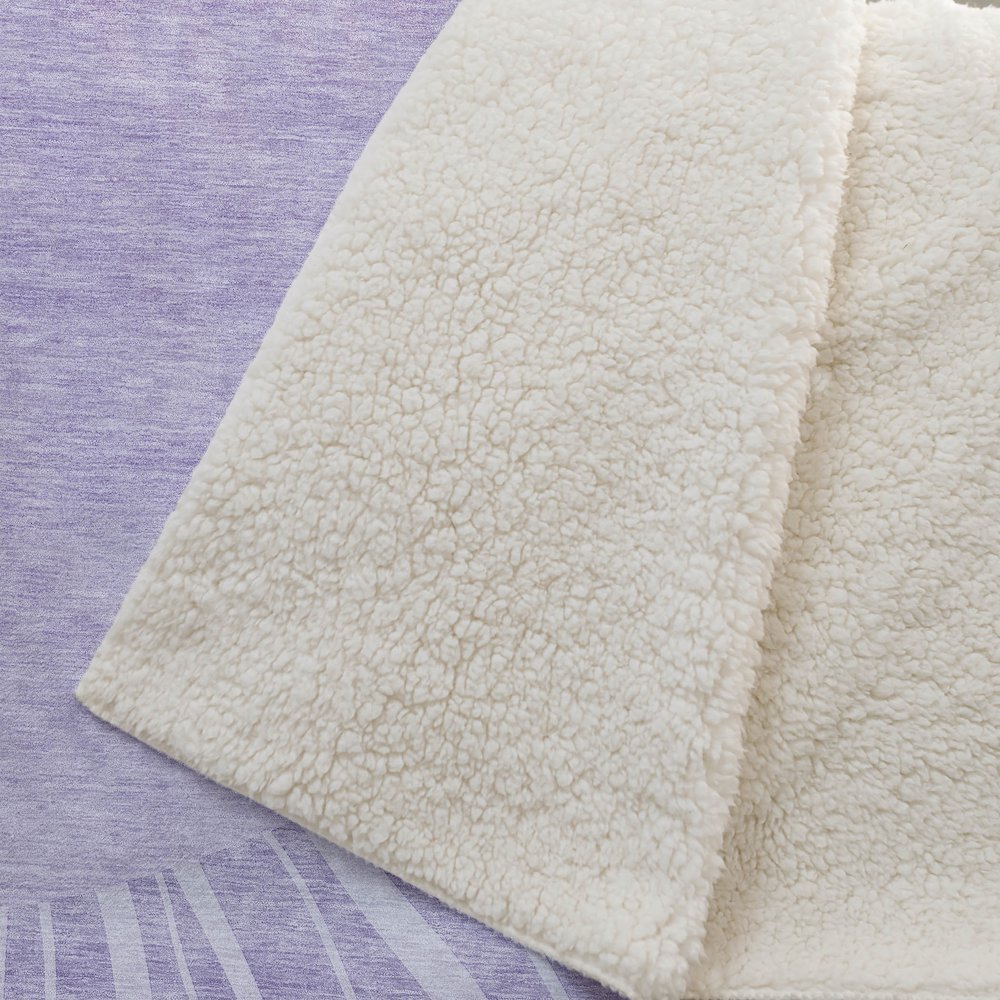 Premium Machine Washable ASB668 Lavender 50" x 70" Sherpa Throw Blanket. Picture 2