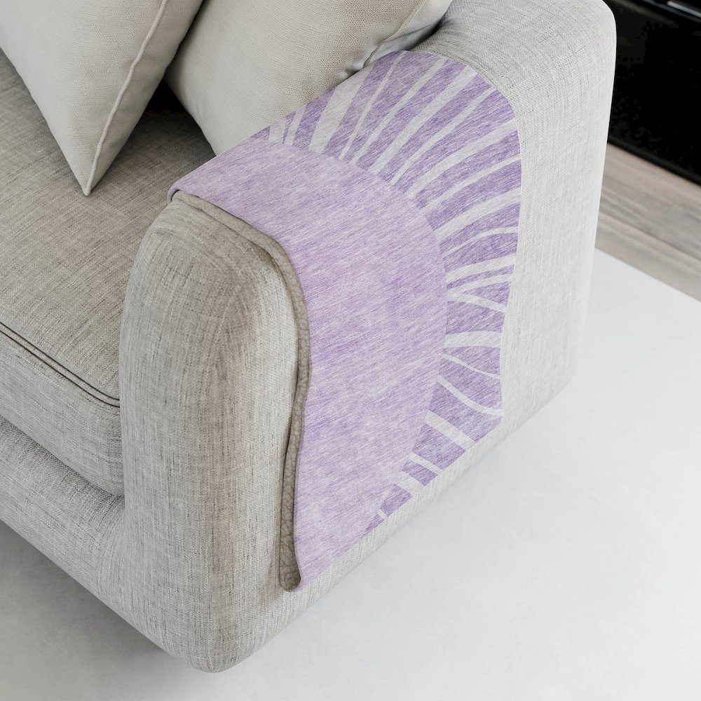 Premium Machine Washable ASB668 Lavender 50" x 70" Sherpa Throw Blanket. Picture 4