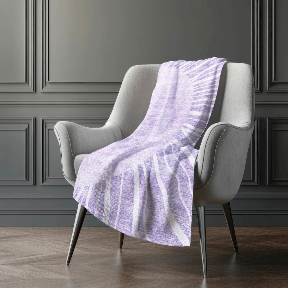 Premium Machine Washable ASB668 Lavender 50" x 70" Sherpa Throw Blanket. Picture 5