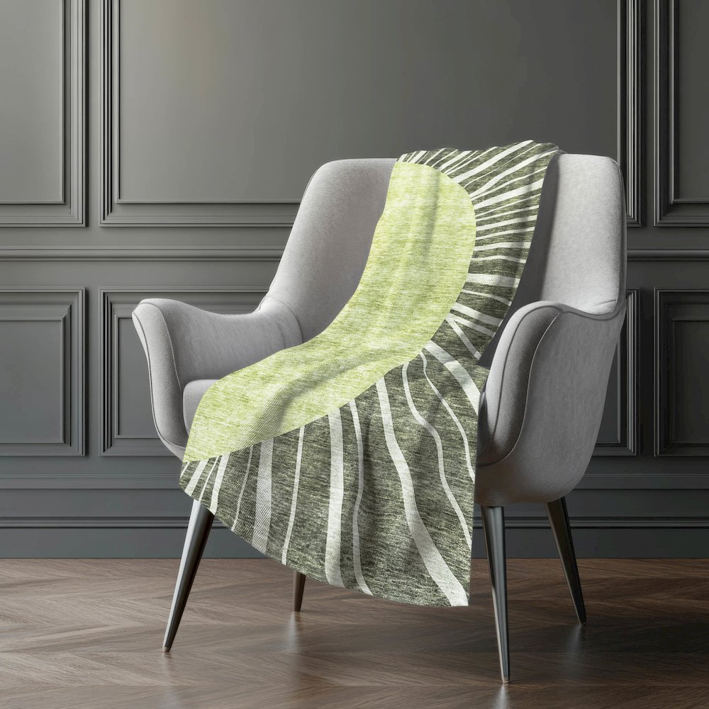 Premium Machine Washable ASB668 Olive 50" x 70" Sherpa Throw Blanket. Picture 5