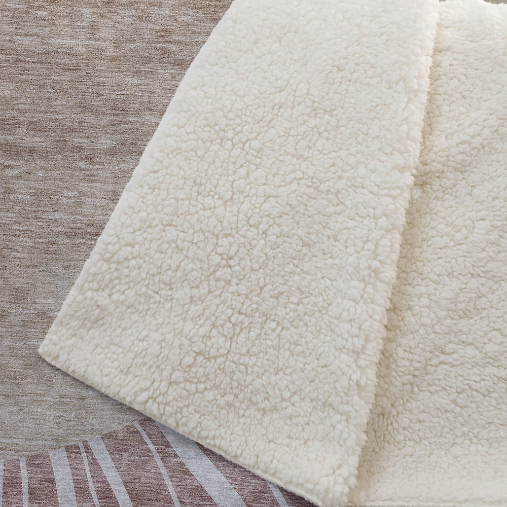 Premium Machine Washable ASB668 Paprika 50" x 70" Sherpa Throw Blanket. Picture 2