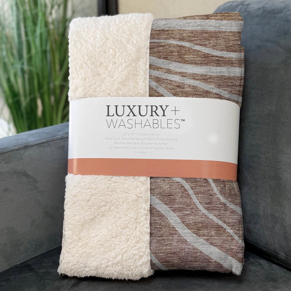 Premium Machine Washable ASB668 Paprika 50" x 70" Sherpa Throw Blanket. Picture 3