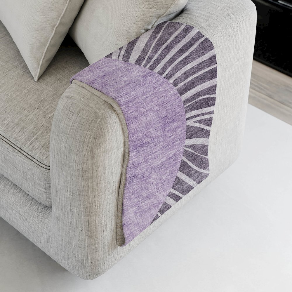 Premium Machine Washable ASB668 Purple 50" x 70" Sherpa Throw Blanket. Picture 4