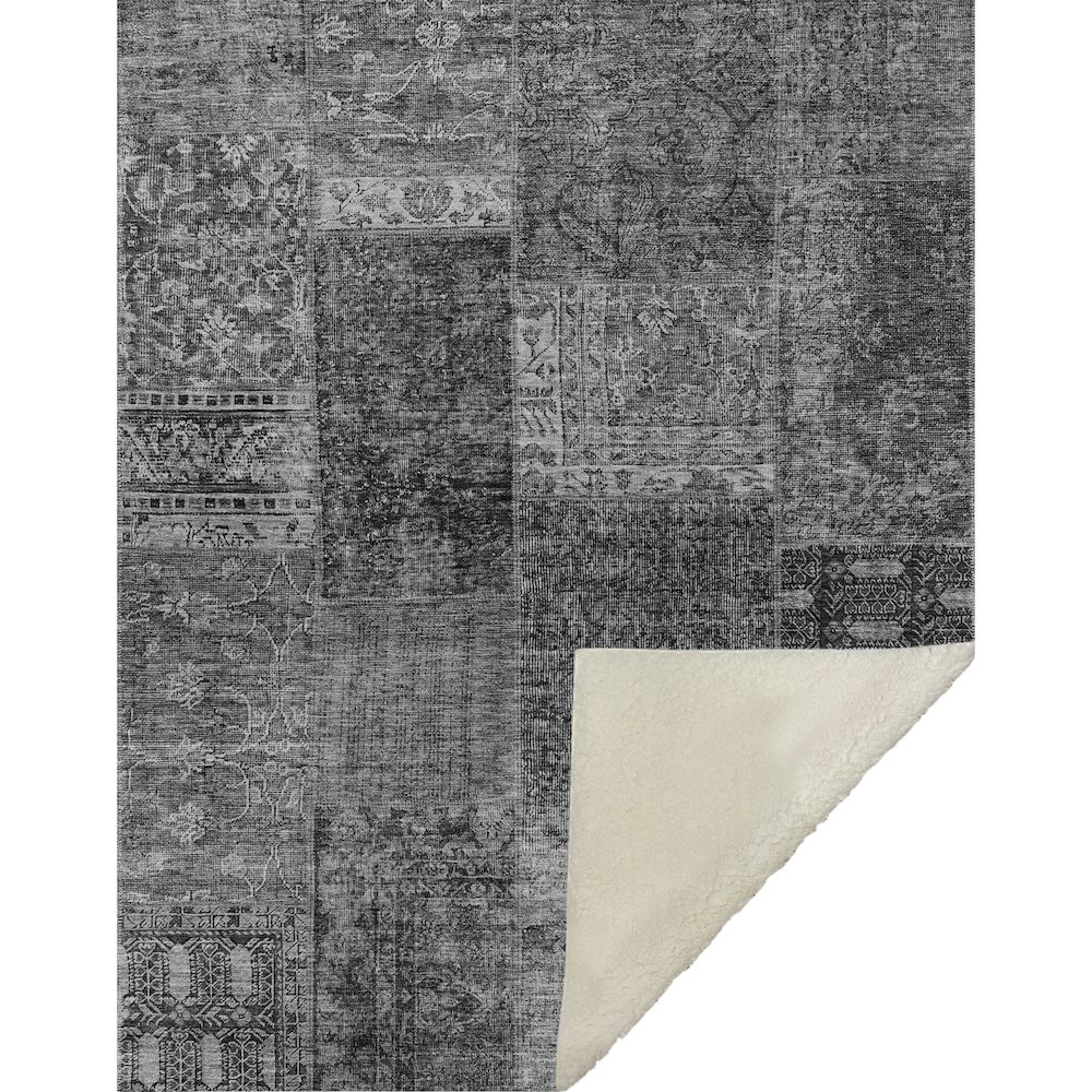 Premium Machine Washable ASB669 Gray 50" x 70" Sherpa Throw Blanket. Picture 1