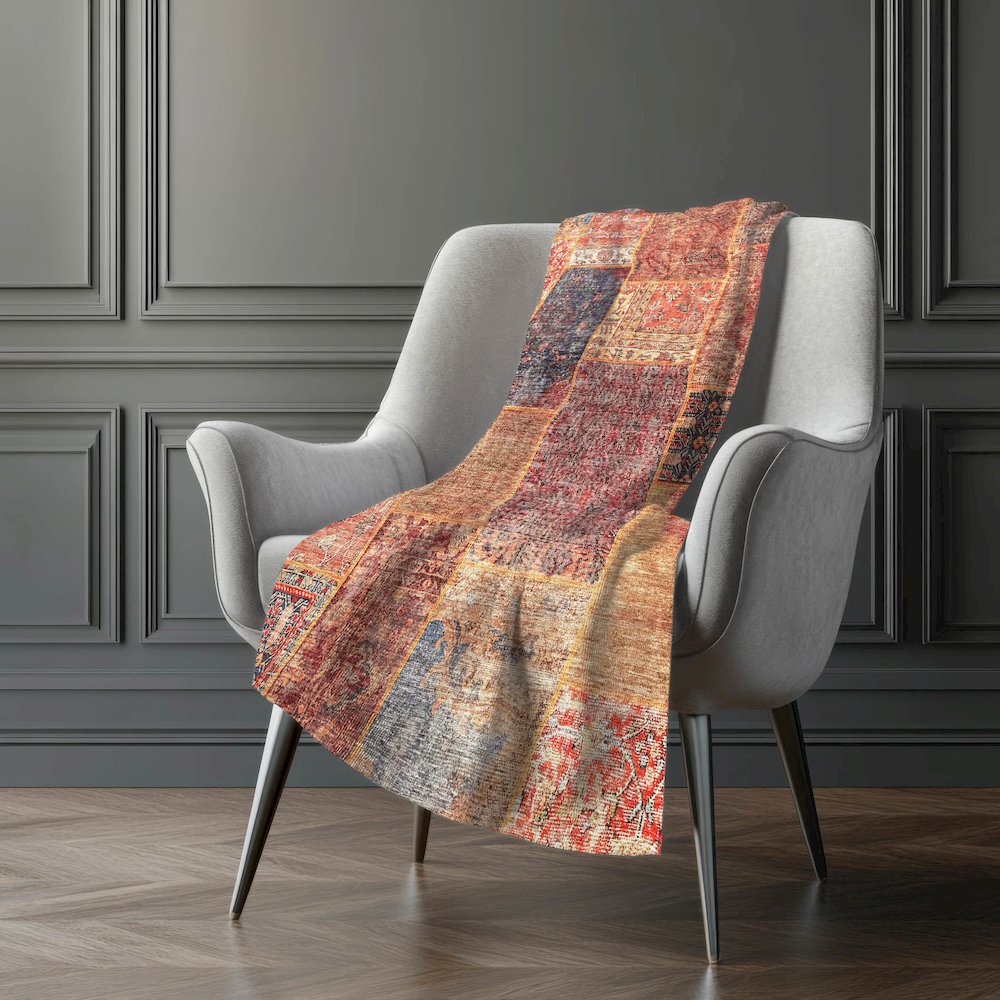 Premium Machine Washable ASB669 Red 50" x 70" Sherpa Throw Blanket. Picture 5