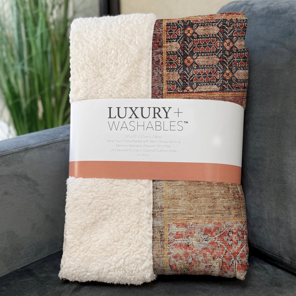 Premium Machine Washable ASB669 Red 50" x 70" Sherpa Throw Blanket. Picture 3
